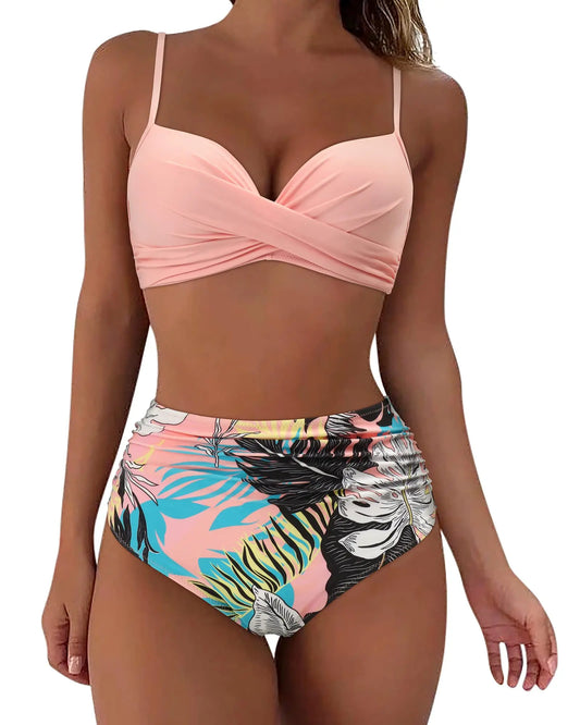Vintage High Waist Bikinis Push Up Swimwear
