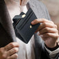 Card Holder with Keychain Double-Fold Zipper Wallet