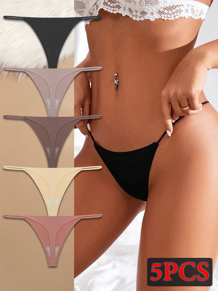 Ice Silk Bikini T-back Low Waist Thongs