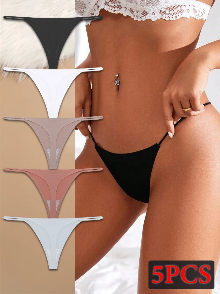 Ice Silk Bikini T-back Low Waist Thongs