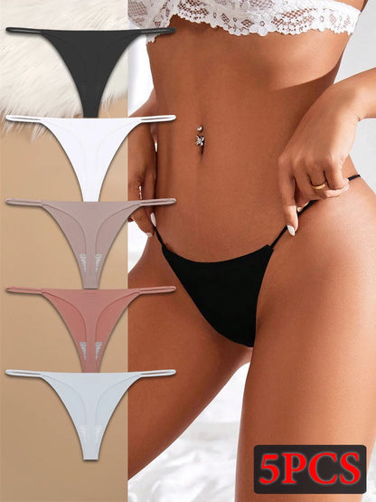 Ice Silk Bikini T-back Low Waist Thongs
