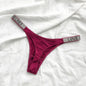 Shiny Rhinestone Low Waist Thongs