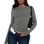 Cotton O Neck Long Sleeve Shirt