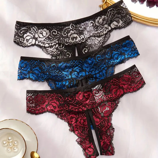 Sexy Crotchless Intimates Low Waist Briefs