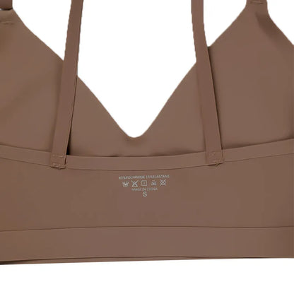 Stylish Solid Ice Silk Seamless Wireless Bras And Underwear Set
