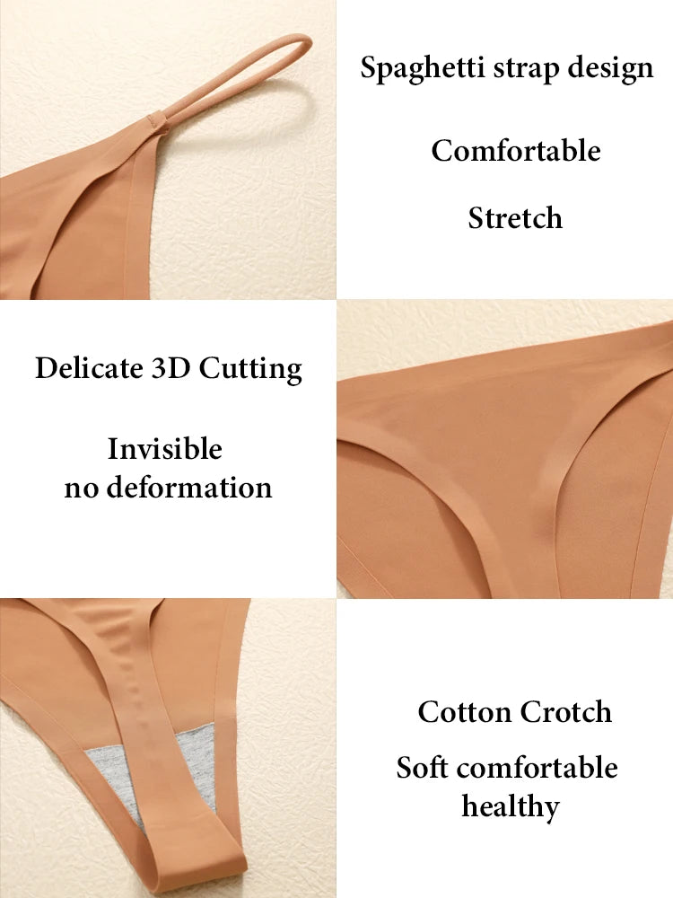 Ice Silk Bikini T-back Low Waist Thongs