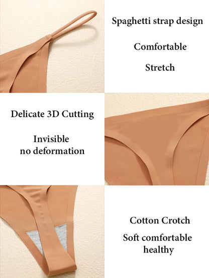 Ice Silk Bikini T-back Low Waist Thongs
