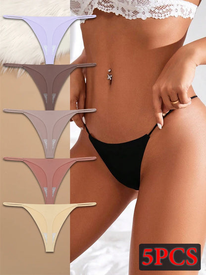 Ice Silk Bikini T-back Low Waist Thongs