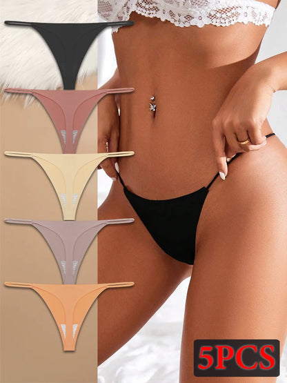 Ice Silk Bikini T-back Low Waist Thongs