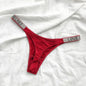 Shiny Rhinestone Low Waist Thongs