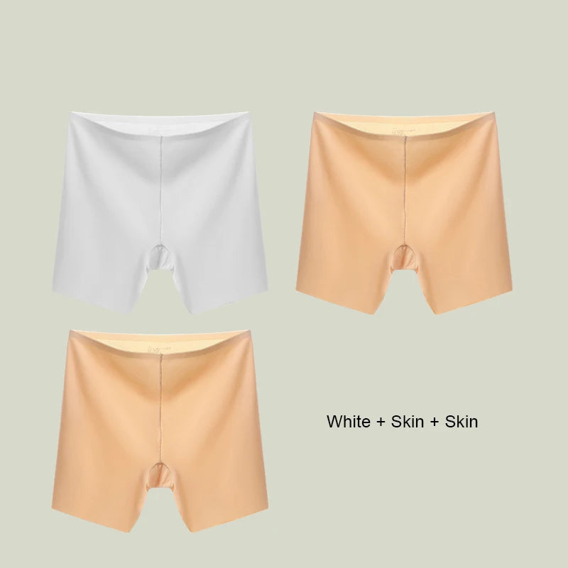 3PCS  Ice Silk Seamless High Waist Shaper Panties