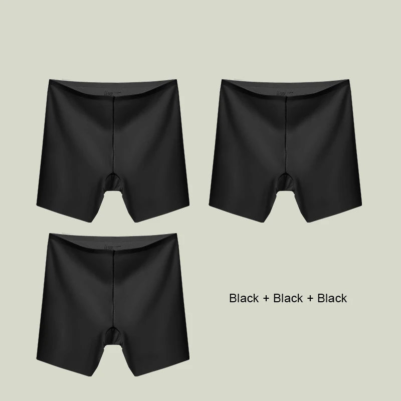 3PCS  Ice Silk Seamless High Waist Shaper Panties