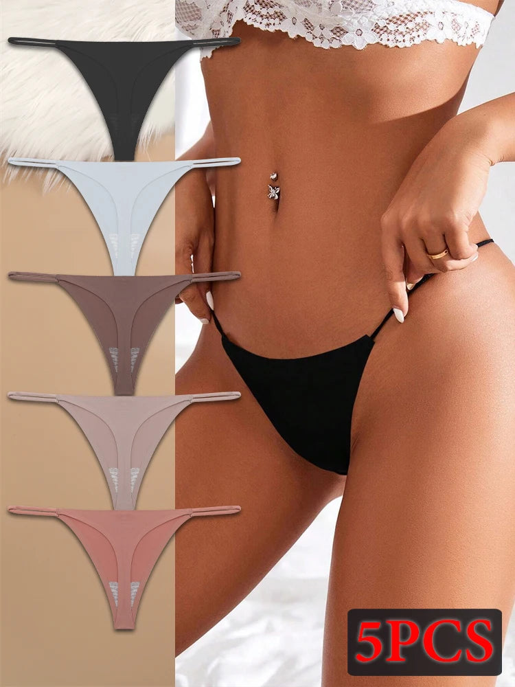 Ice Silk Bikini T-back Low Waist Thongs