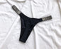 Shiny Rhinestone Low Waist Thongs