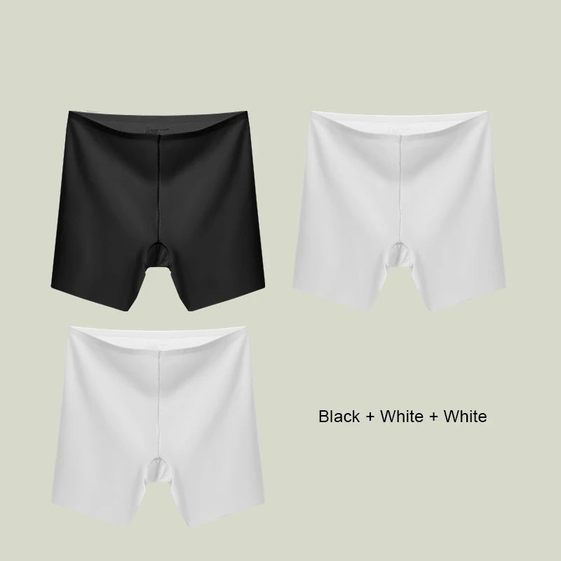 3PCS  Ice Silk Seamless High Waist Shaper Panties