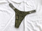 Shiny Rhinestone Low Waist Thongs